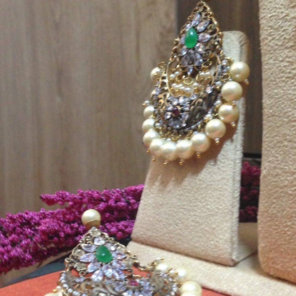 Necklace and Chand Bali set made in silver - Picture 5 of 5
